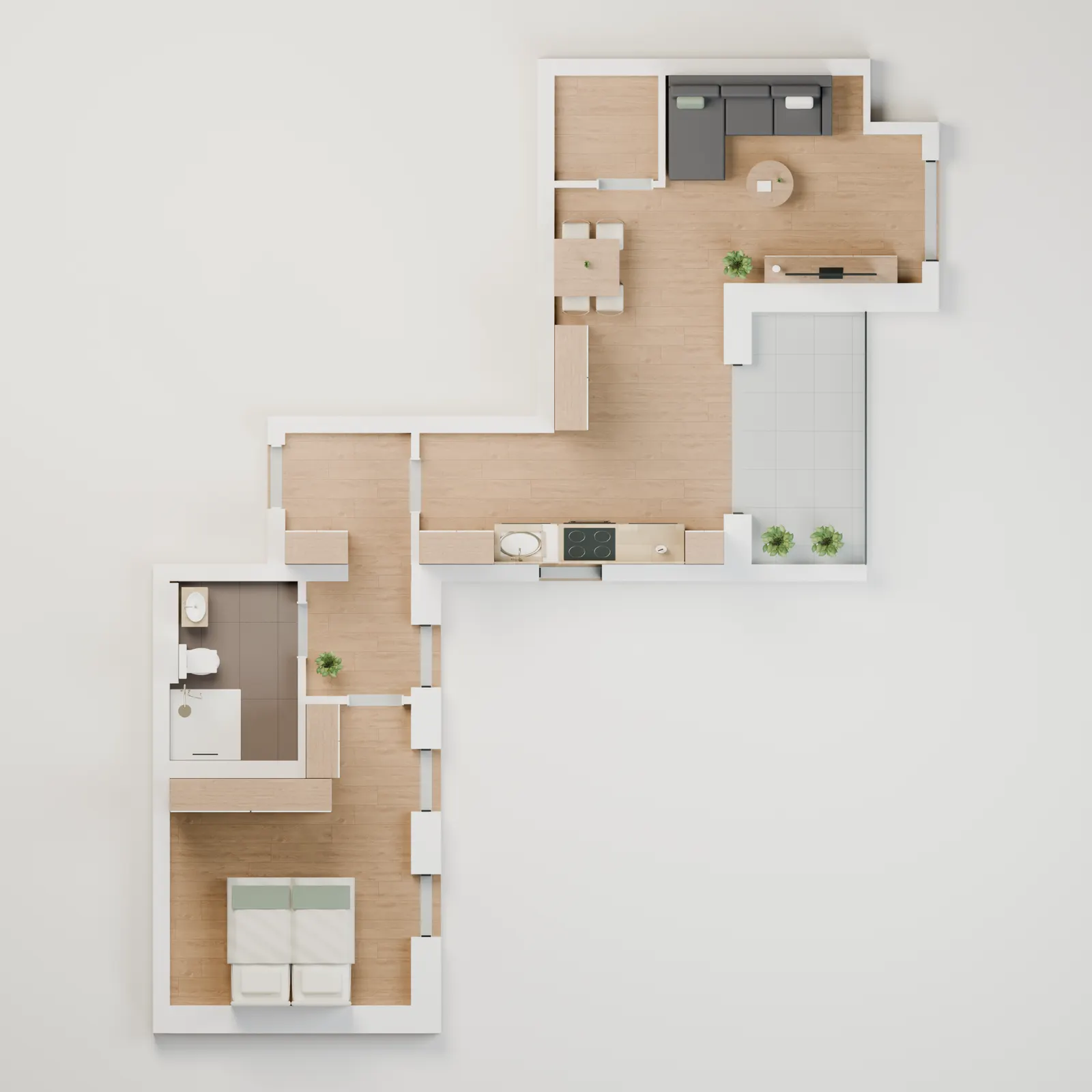 3D-Draufsicht Wohnung 10