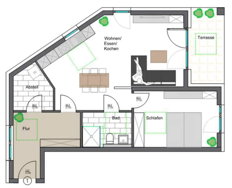 2D-Plan Wohnung 1 laut Quelle