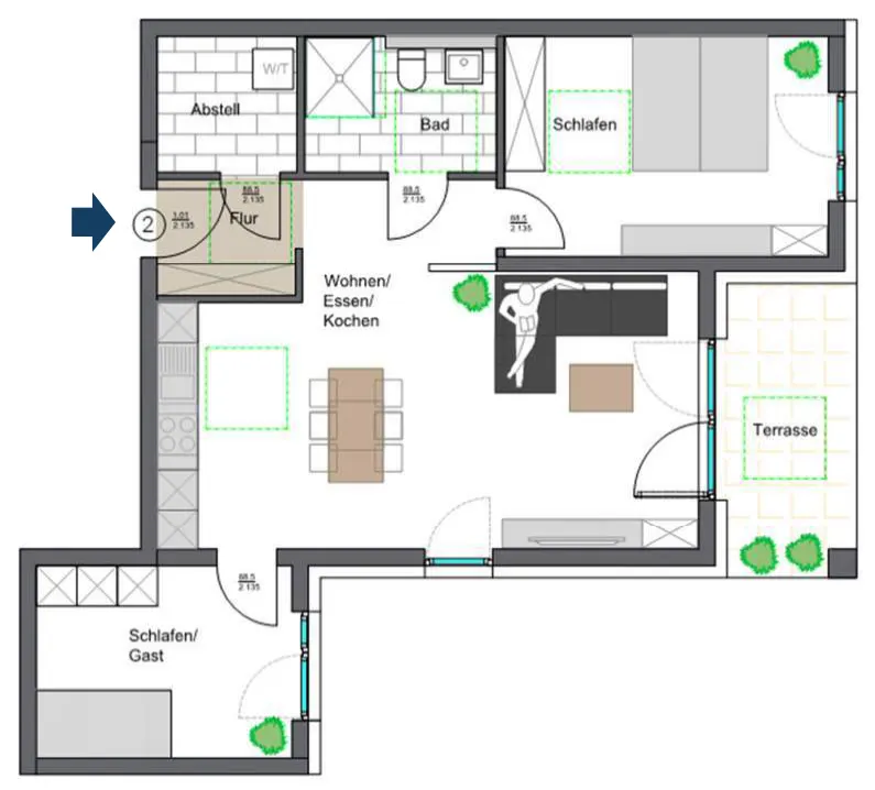 2D-Plan Wohnung 2 laut Quelle