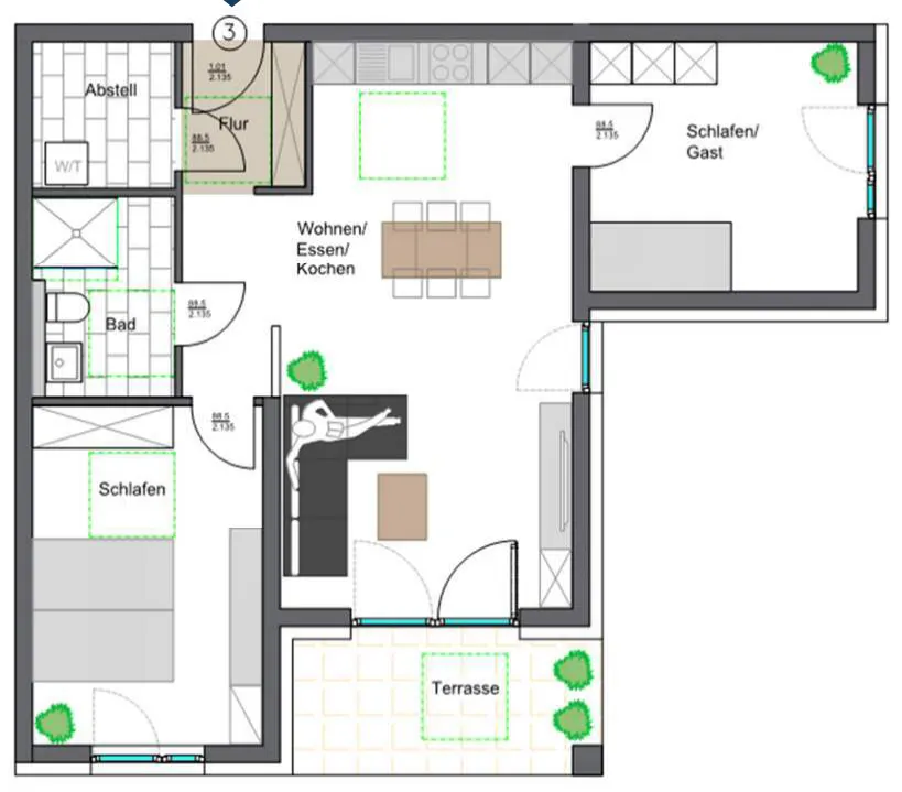 2D-Plan Wohnung 3 laut Quelle