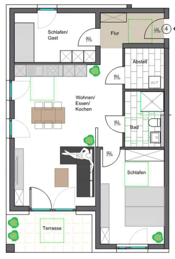 2D-Plan Wohnung 4 laut Quelle