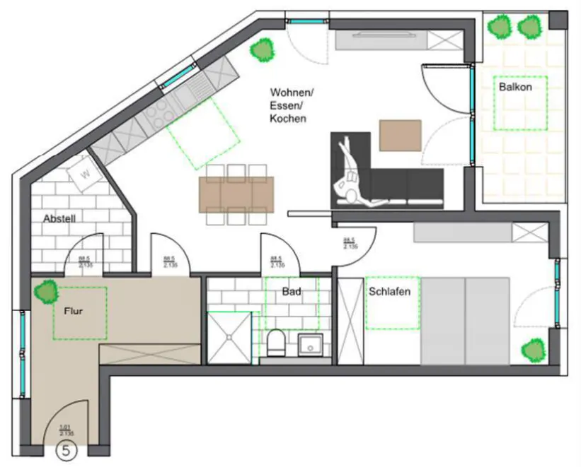 2D-Plan Wohnung 5 laut Quelle