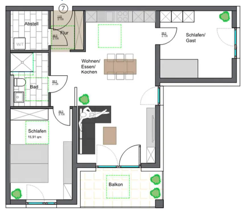 2D-Plan Wohnung 7 laut Quelle