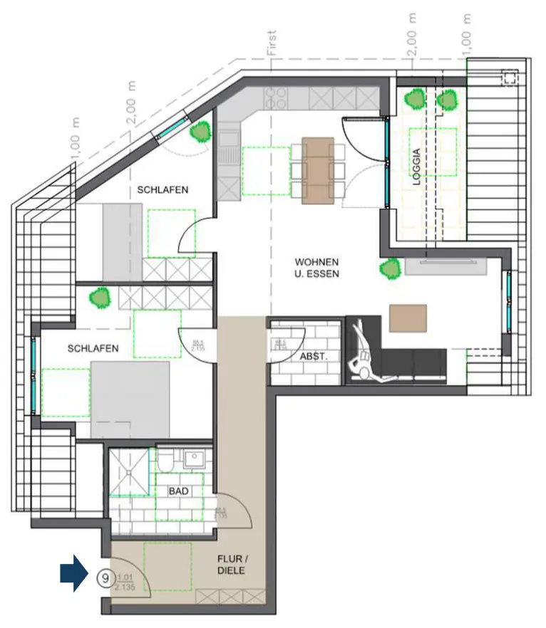 2D-Plan Wohnung 9 laut Quelle