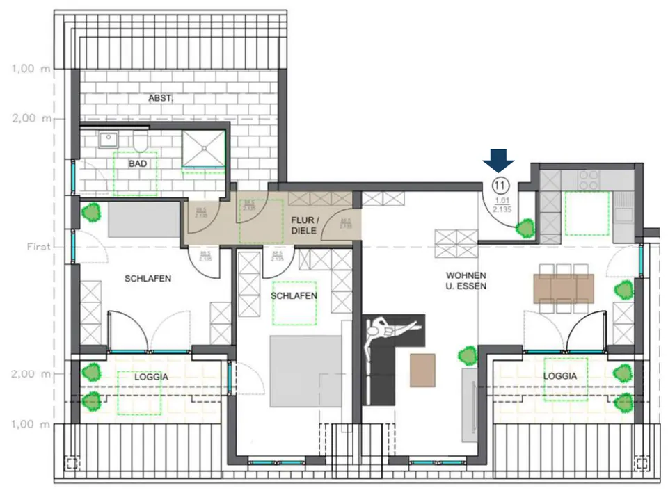 2D-Plan Wohnung 11 laut Quelle